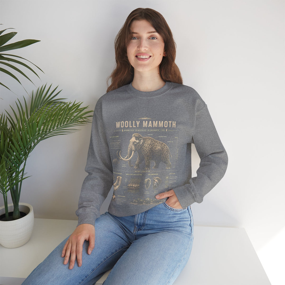 Woolly Mammoth Anatomy Sweatshirt — Vintage Natural History Crewneck