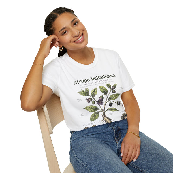 Atropa belladonna Botanical Anatomy T-Shirt — Vintage Deadly Nightshade Illustration