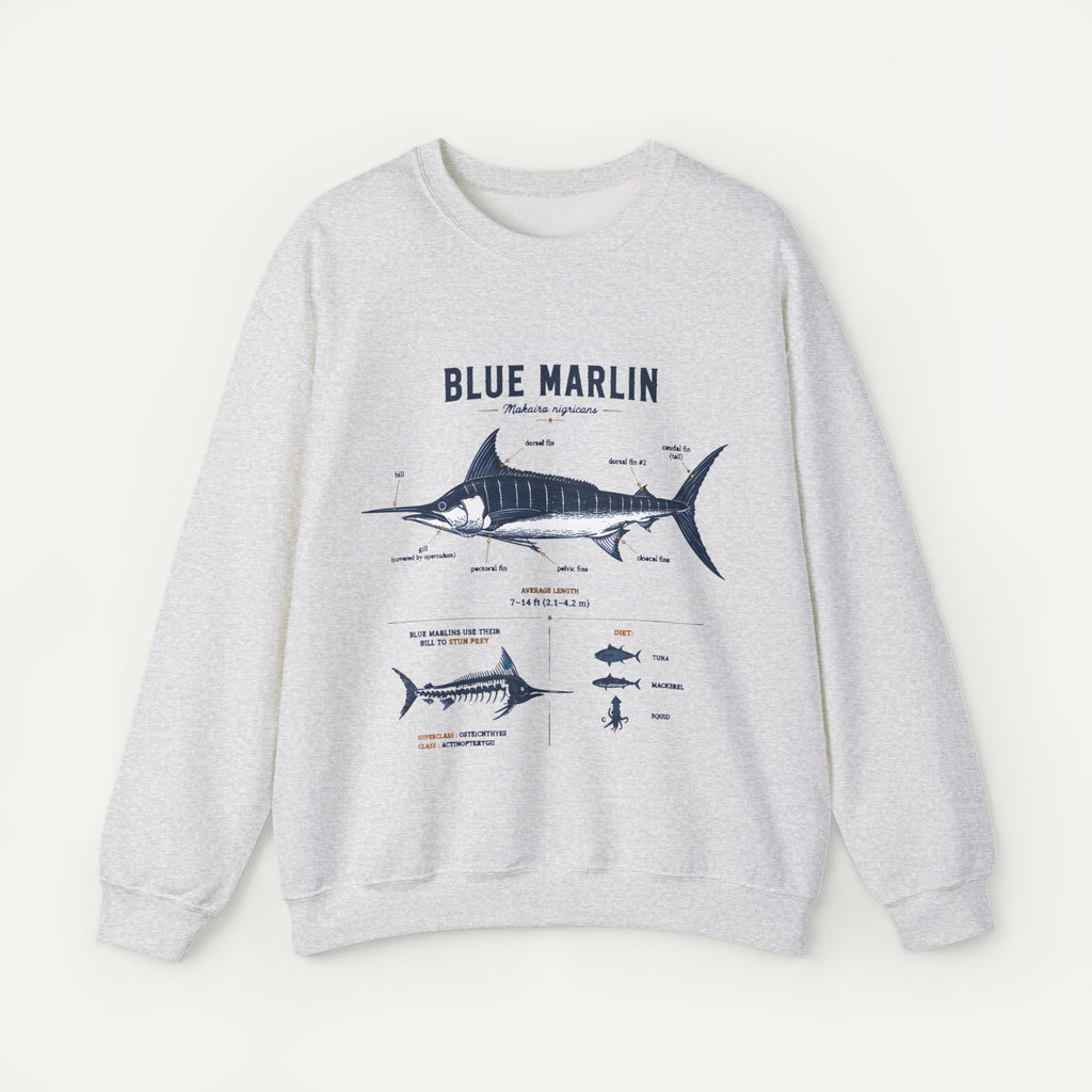 Blue Marlin Fish Anatomy Sweatshirt