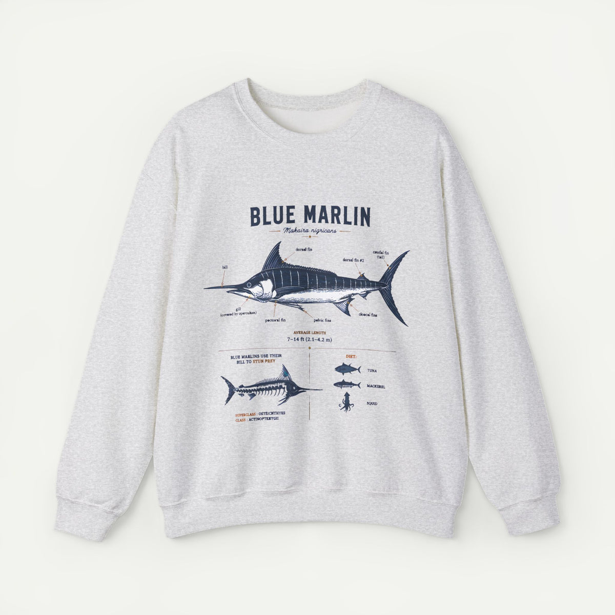 Blue Marlin Fish Anatomy Sweatshirt