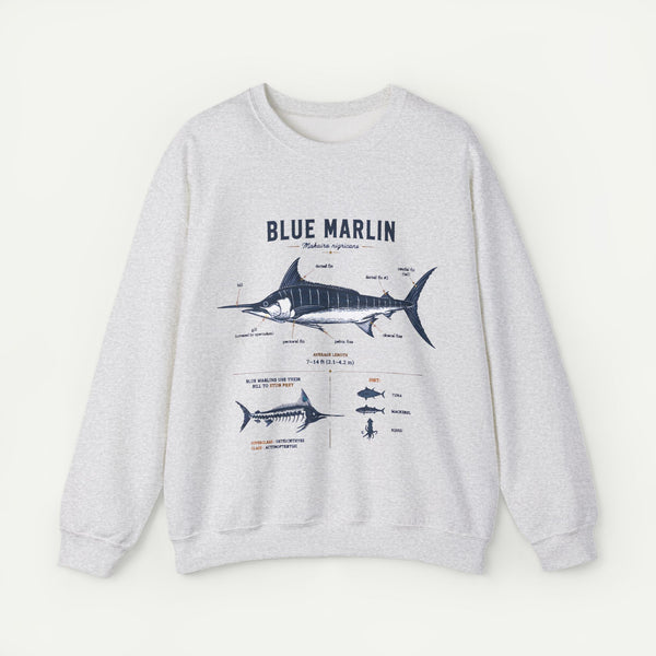 Blue Marlin Fish Anatomy Sweatshirt