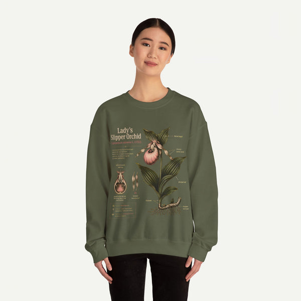 Lady's Slipper Orchid Botanical Sweatshirt