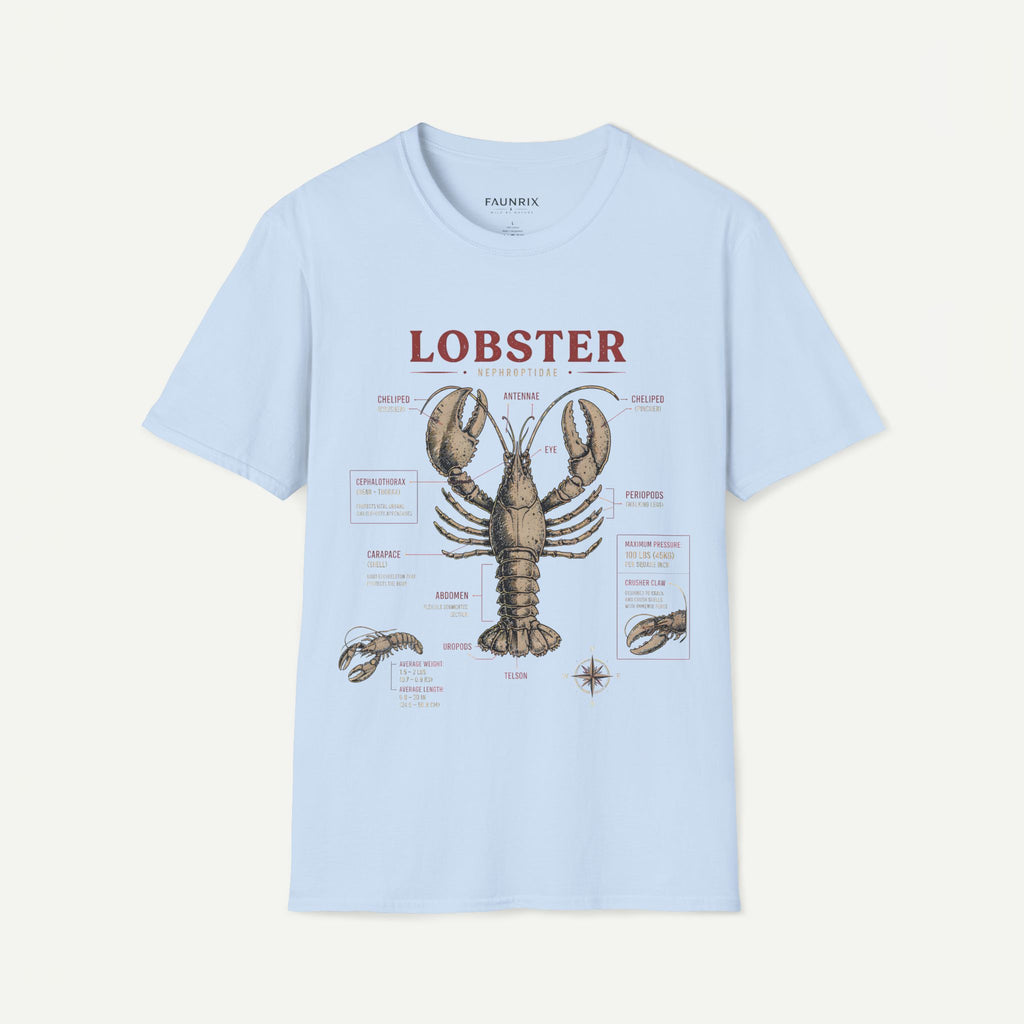 Lobster Anatomy T-Shirt — Vintage Nautical Seafood Diagram Tee