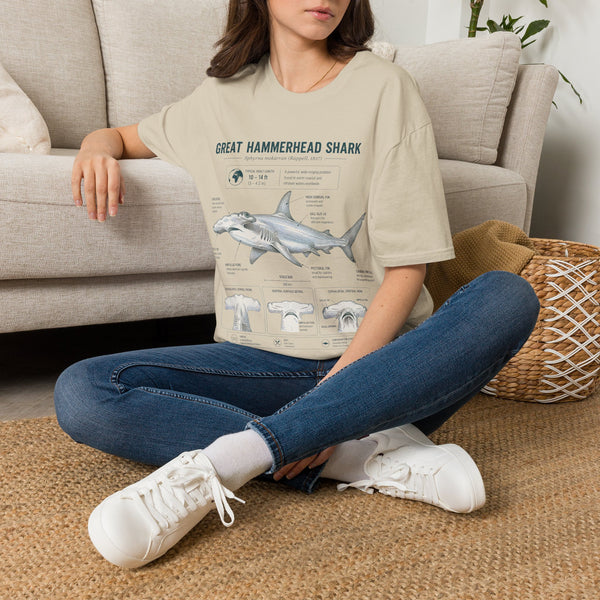 Hammerhead Shark Anatomy T-Shirt — Great Hammerhead Educational Tee