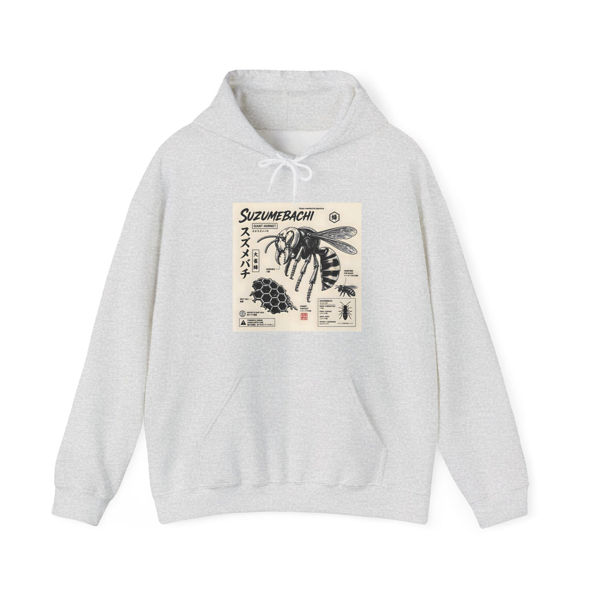 Honey Bee Anatomy Hoodie — Vintage Japanese Beekeeping Art Sweatshirt