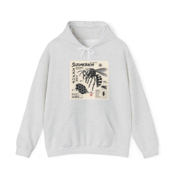 Honey Bee Anatomy Hoodie — Vintage Japanese Beekeeping Art Sweatshirt