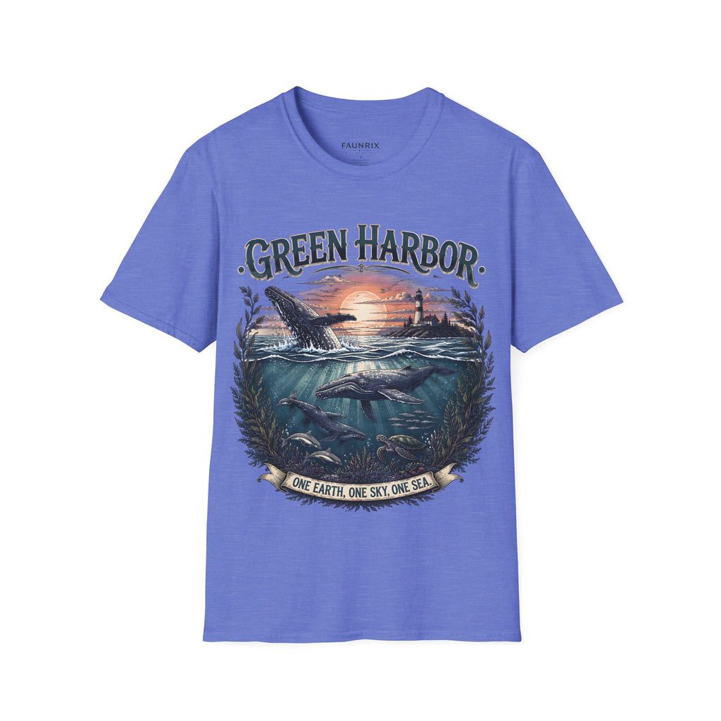 Green Harbor Sunset Whale T-Shirt