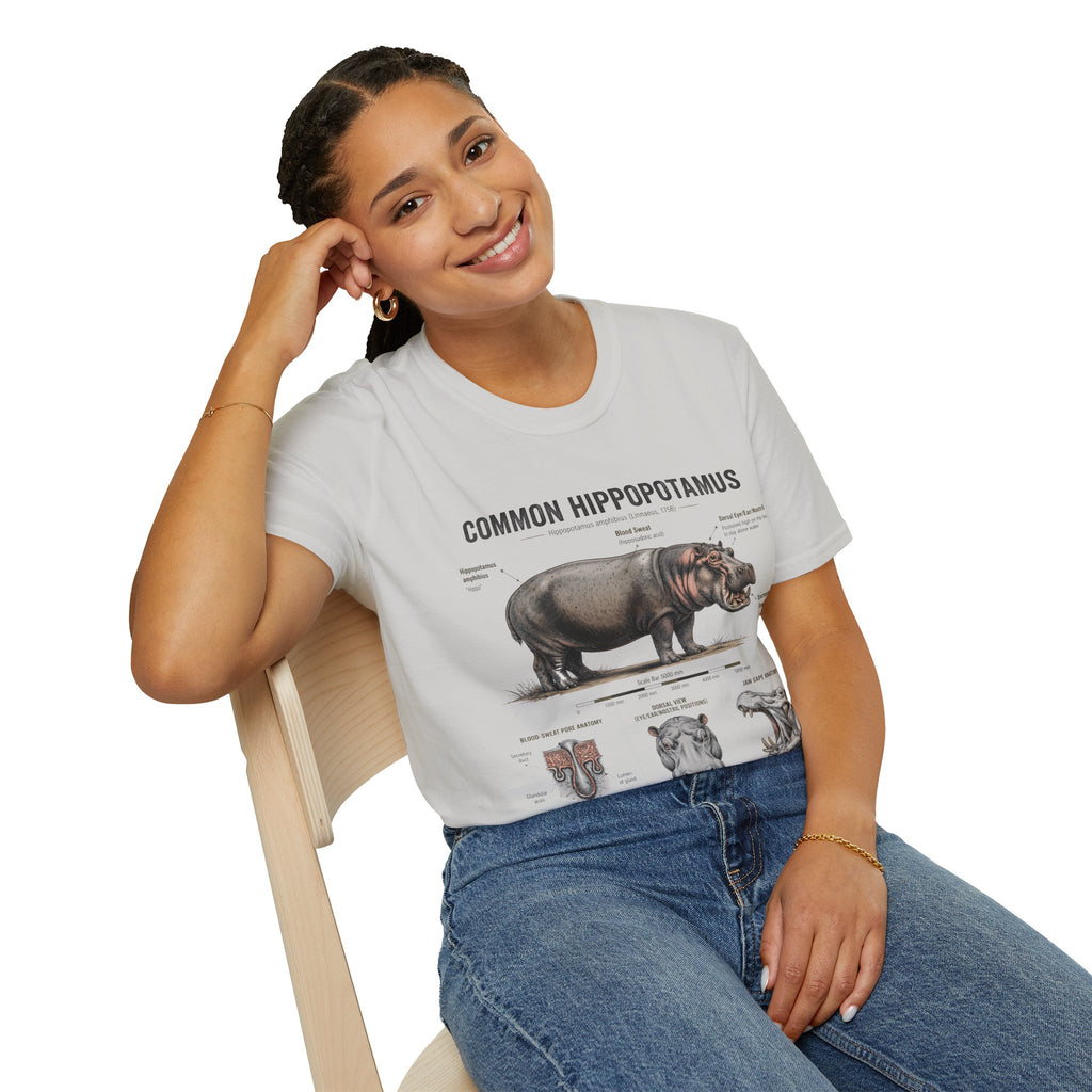 Common Hippopotamus Anatomy T-Shirt — Vintage Natural History Hippo Tee