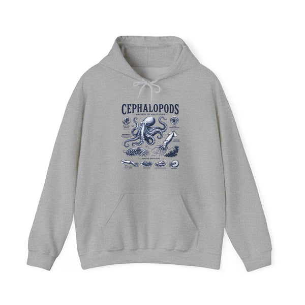 Cephalopods Hoodie — Vintage Marine Octopus Illustration Sweatshirt