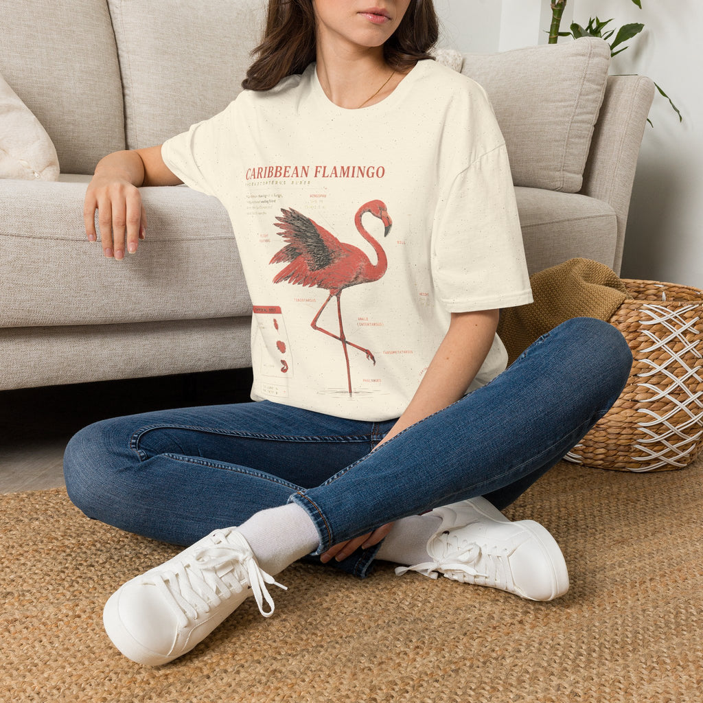 Flamingo Anatomy T-shirt — "Caribbean Flamingo" Vintage Tropical Tee