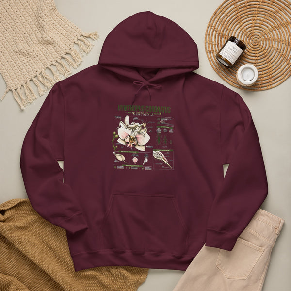 Botanical Hooded Sweatshirt — Hymenopus Coronatus Praying Mantis Illustration