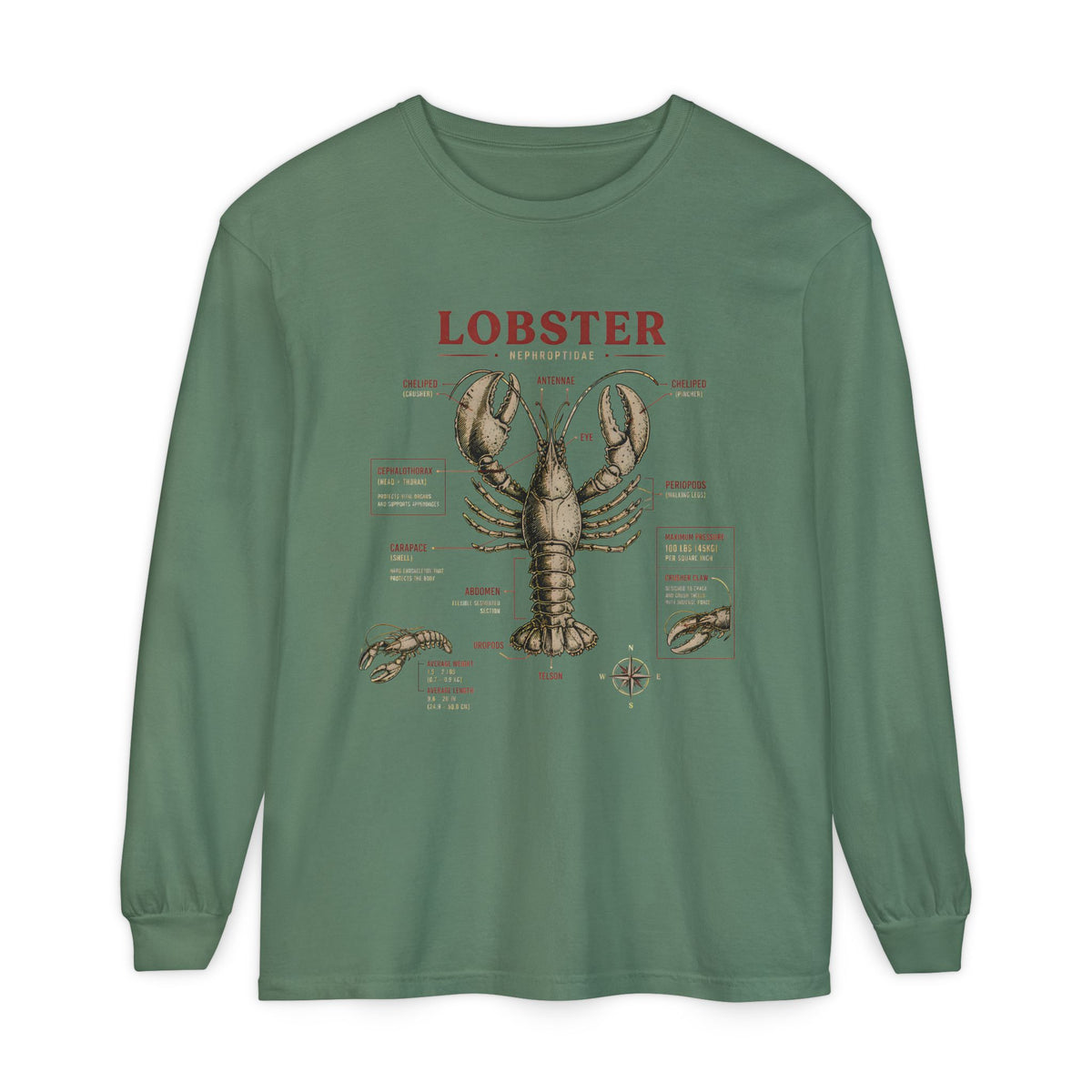 Lobster Anatomy Long Sleeve Tee