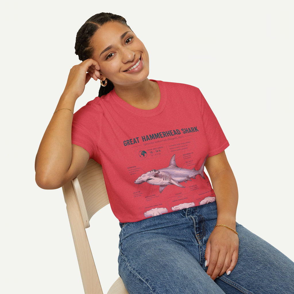 Hammerhead Shark Anatomy T-Shirt — Great Hammerhead Educational Tee