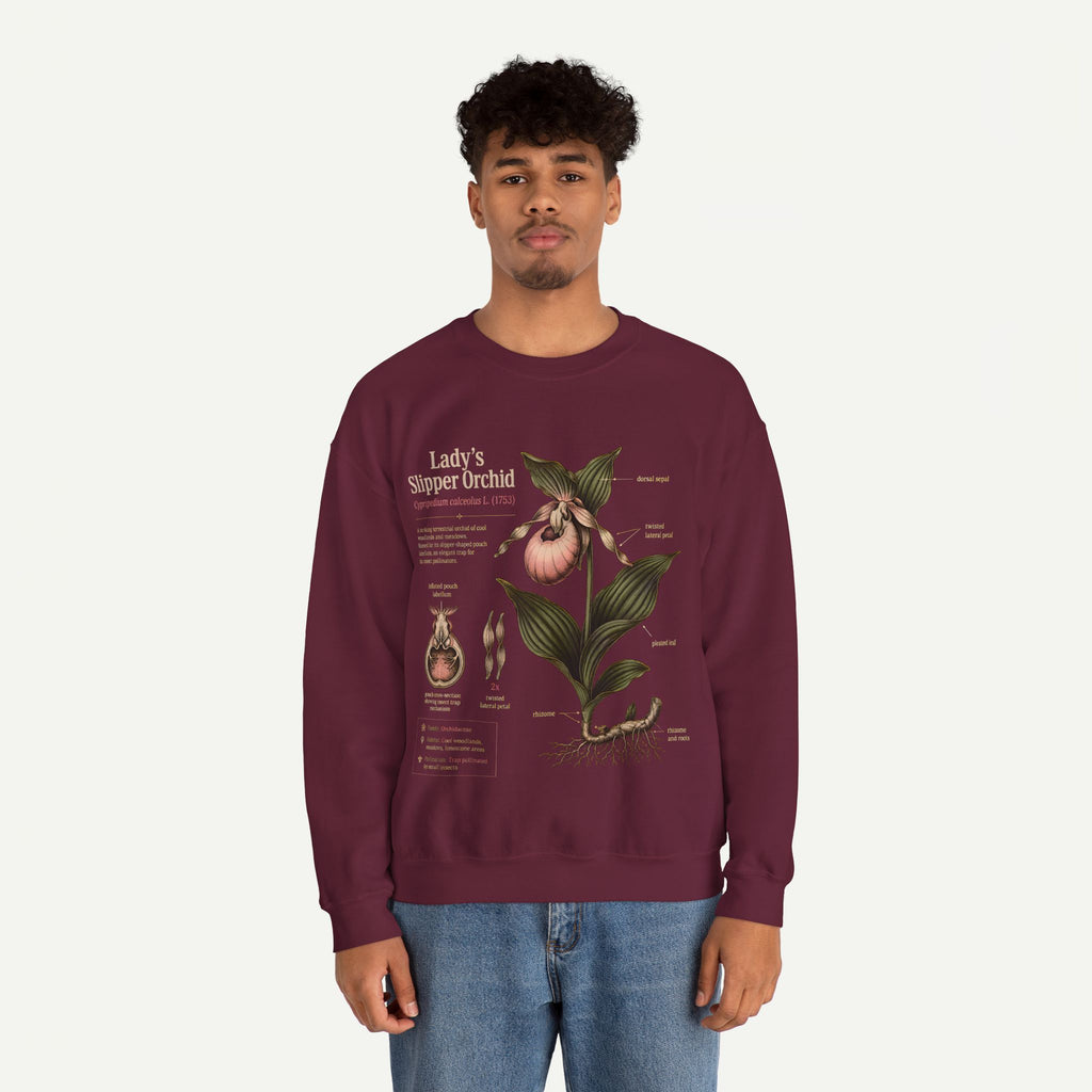 Lady's Slipper Orchid Botanical Sweatshirt