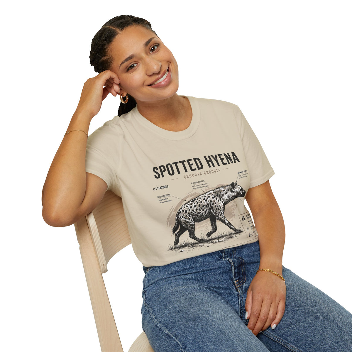 Spotted Hyena Anatomy T-Shirt — Vintage Wildlife Tee