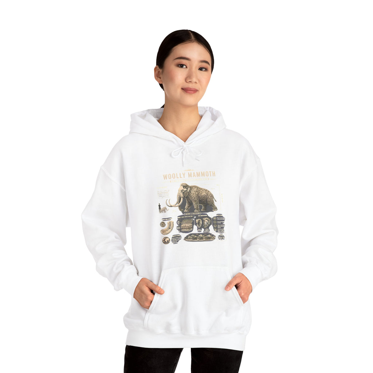 Woolly Mammoth Diagram Hoodie — Vintage Natural History Graphic Sweatshirt