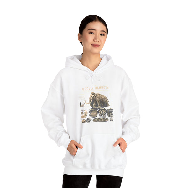 Woolly Mammoth Diagram Hoodie — Vintage Natural History Graphic Sweatshirt