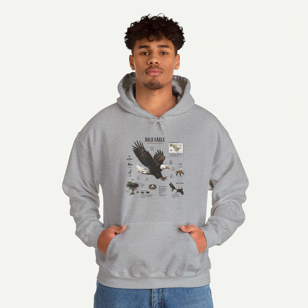 Eagle Graphic Hoodie — Bald Eagle Nature Print Sweatshirt