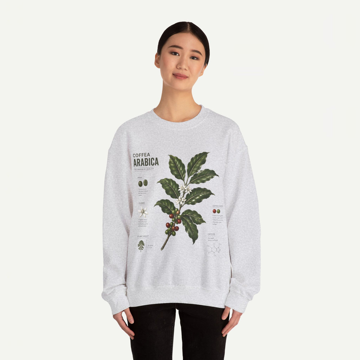 Coffee Arabica Botanical Print  Crewneck Sweatshirt