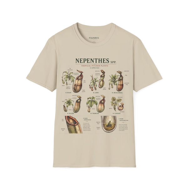 Nepenthes Botanical Tee — Carnivorous Pitcher Plant Anatomy Shirt