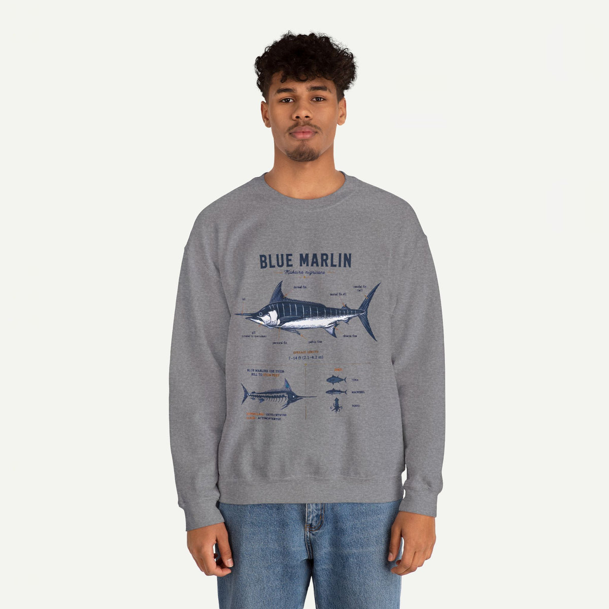Blue Marlin Fish Anatomy Sweatshirt