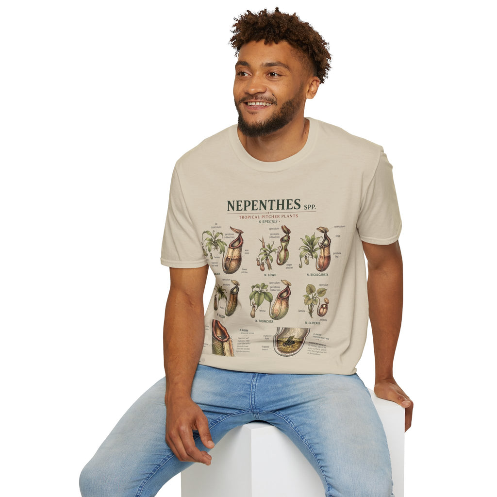 Nepenthes Botanical Tee — Carnivorous Pitcher Plant Anatomy Shirt
