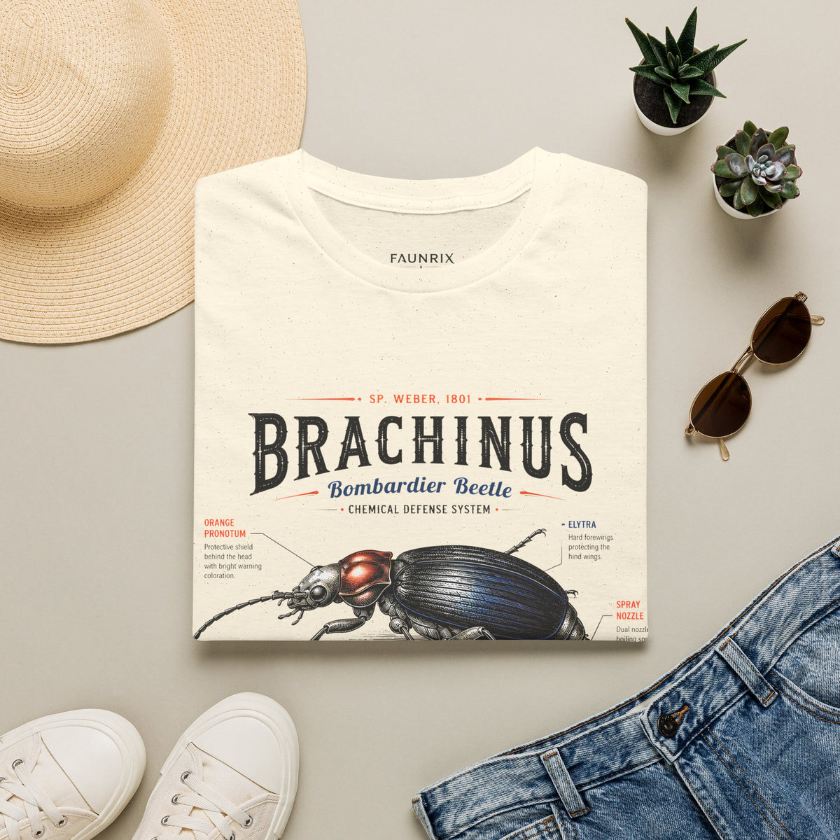 Brachinus Bombardier Beetle Anatomy T-Shirt — Vintage Entomology Graphic Tee