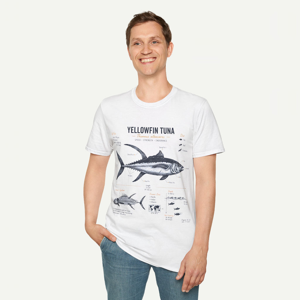 Yellowfin Tuna Anatomy T-Shirt — Vintage Fish ID Graphic Tee