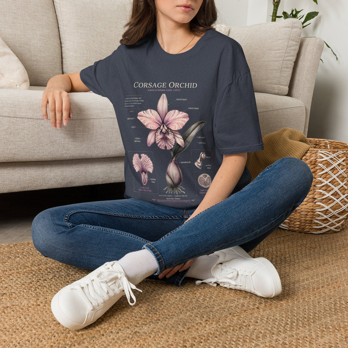 Corsage Orchid T-Shirt — Botanical Floral Diagram Tee