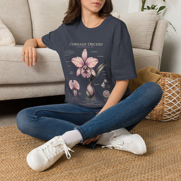 Corsage Orchid T-Shirt — Botanical Floral Diagram Tee