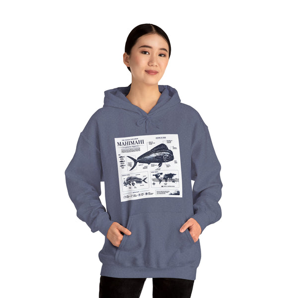 Mahi Mahi Fish Anatomy Hoodie — Illustrated Marine Biology Pullover