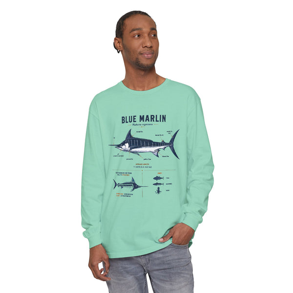 Blue Marlin Anatomy Long Sleeve Shirt