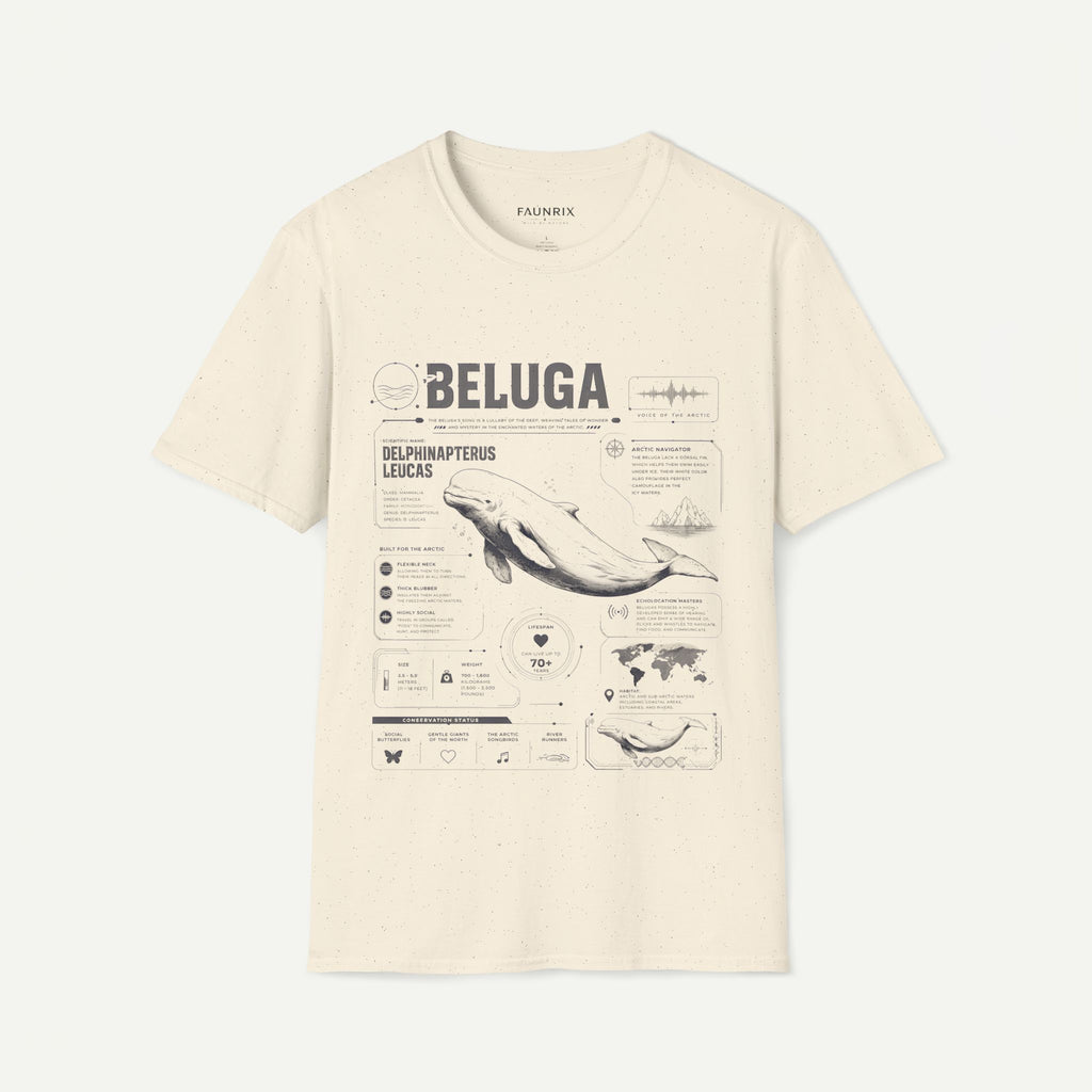 Beluga Whale Anatomy T-Shirt — Marine Life Illustration Tee Delphinapterus leucas