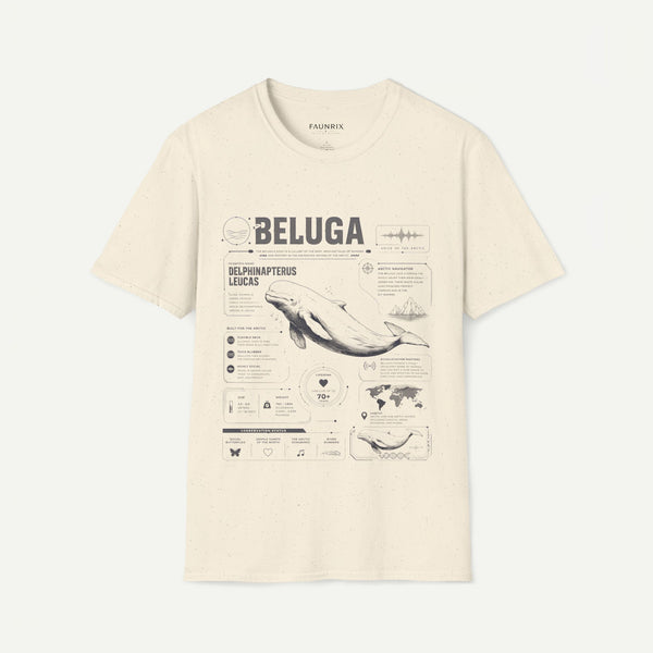 Beluga Whale Anatomy T-Shirt — Marine Life Illustration Tee Delphinapterus leucas