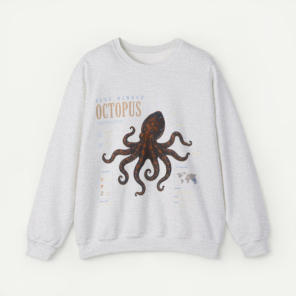 Octopus Anatomy Sweatshirt — Vintage Marine Illustration Crewneck