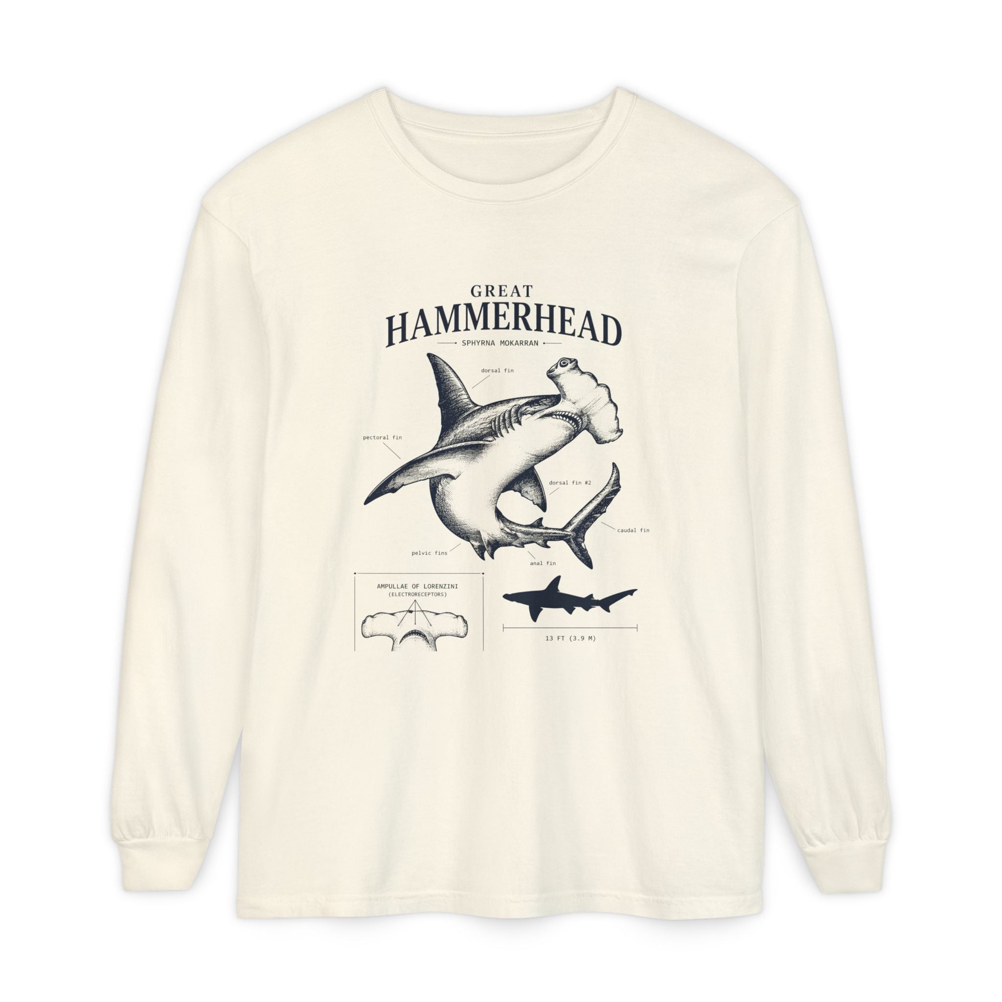 Hammerhead Shark Anatomy Long Sleeve Tee Secondary image