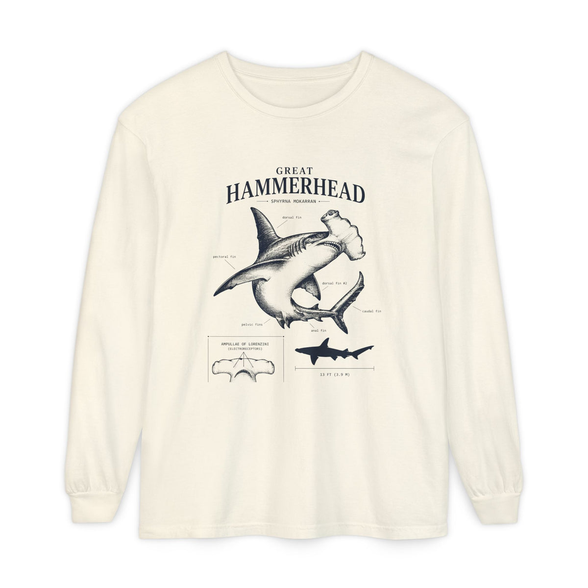 Hammerhead Shark Anatomy Long Sleeve Tee