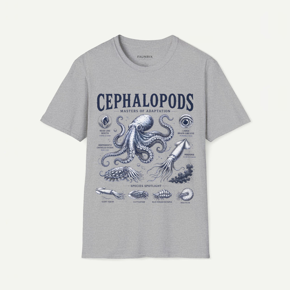 Cephalopods T-Shirt — Masters of Adaptation Vintage Octopus Graphic Tee
