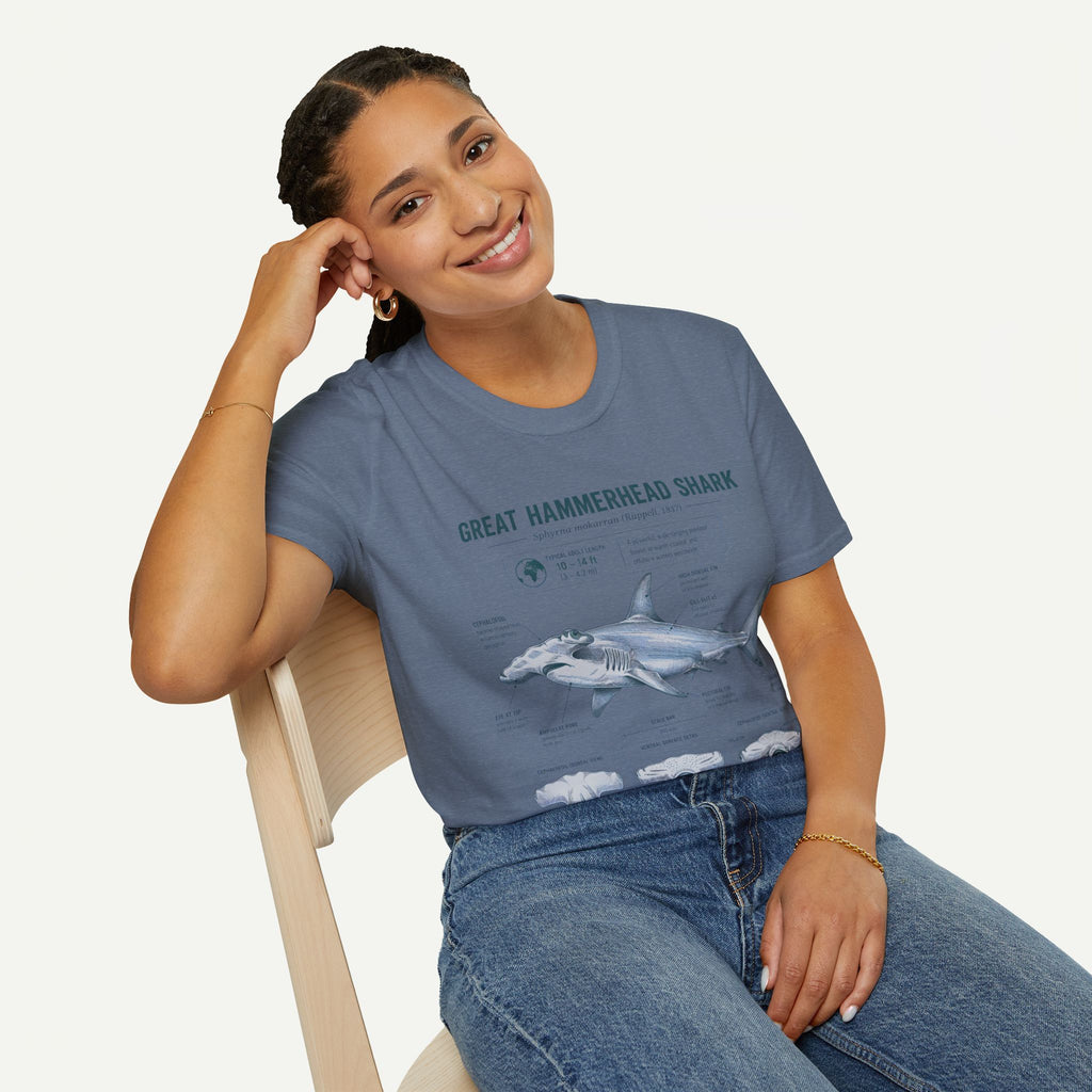 Hammerhead Shark Anatomy T-Shirt — Great Hammerhead Educational Tee