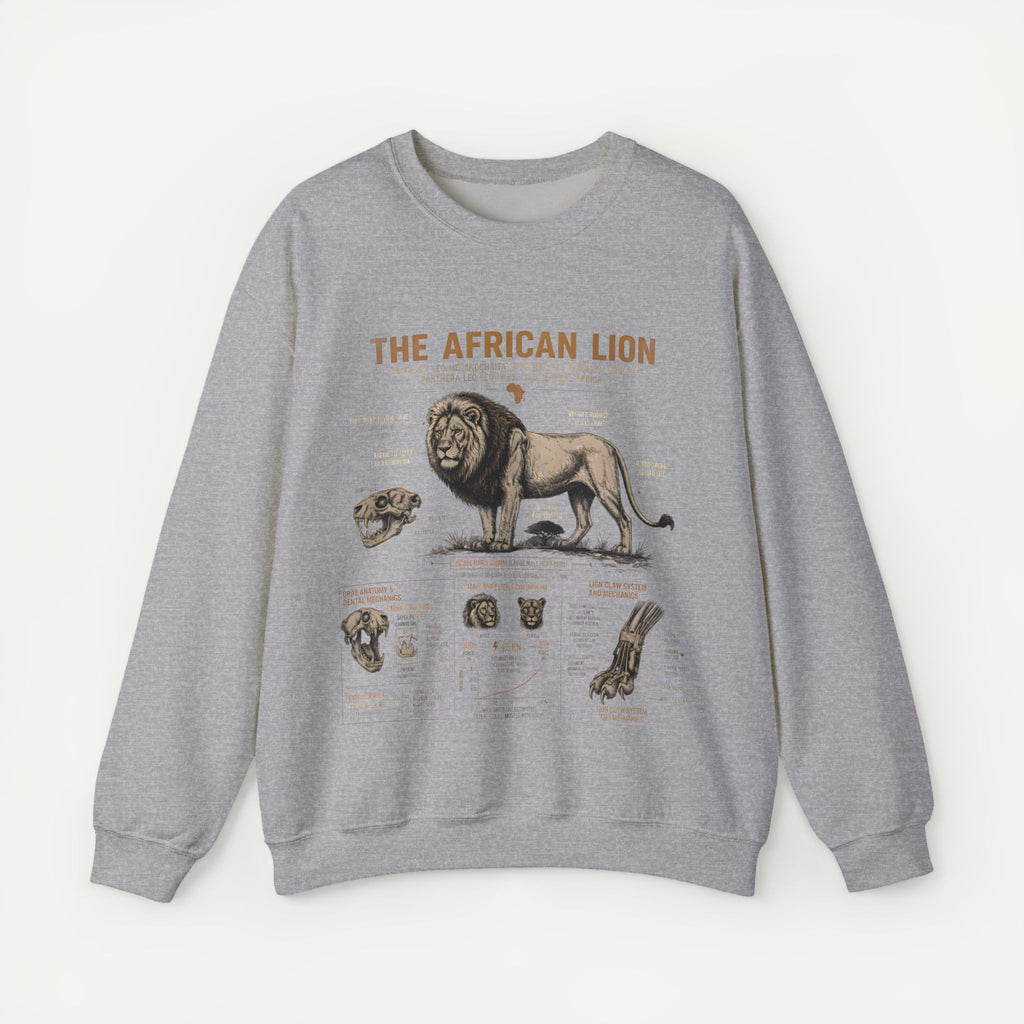 African Lion Anatomy Crewneck Sweatshirt