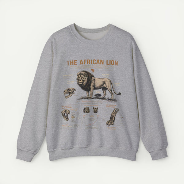 African Lion Anatomy Crewneck Sweatshirt