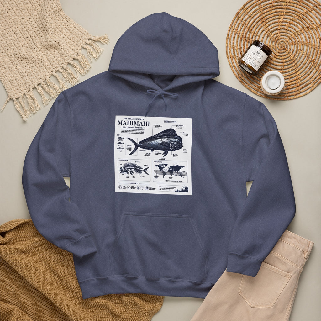 Mahi Mahi Fish Anatomy Hoodie — Illustrated Marine Biology Pullover