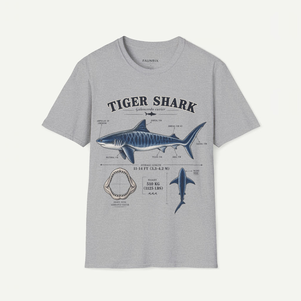 Tiger Shark Anatomy T-Shirt — Vintage Marine Biology Graphic Tee