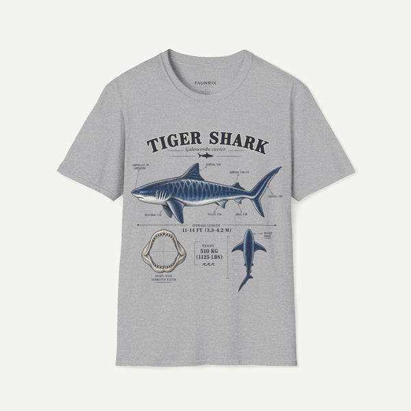 Tiger Shark Anatomy T-Shirt — Vintage Marine Biology Graphic Tee