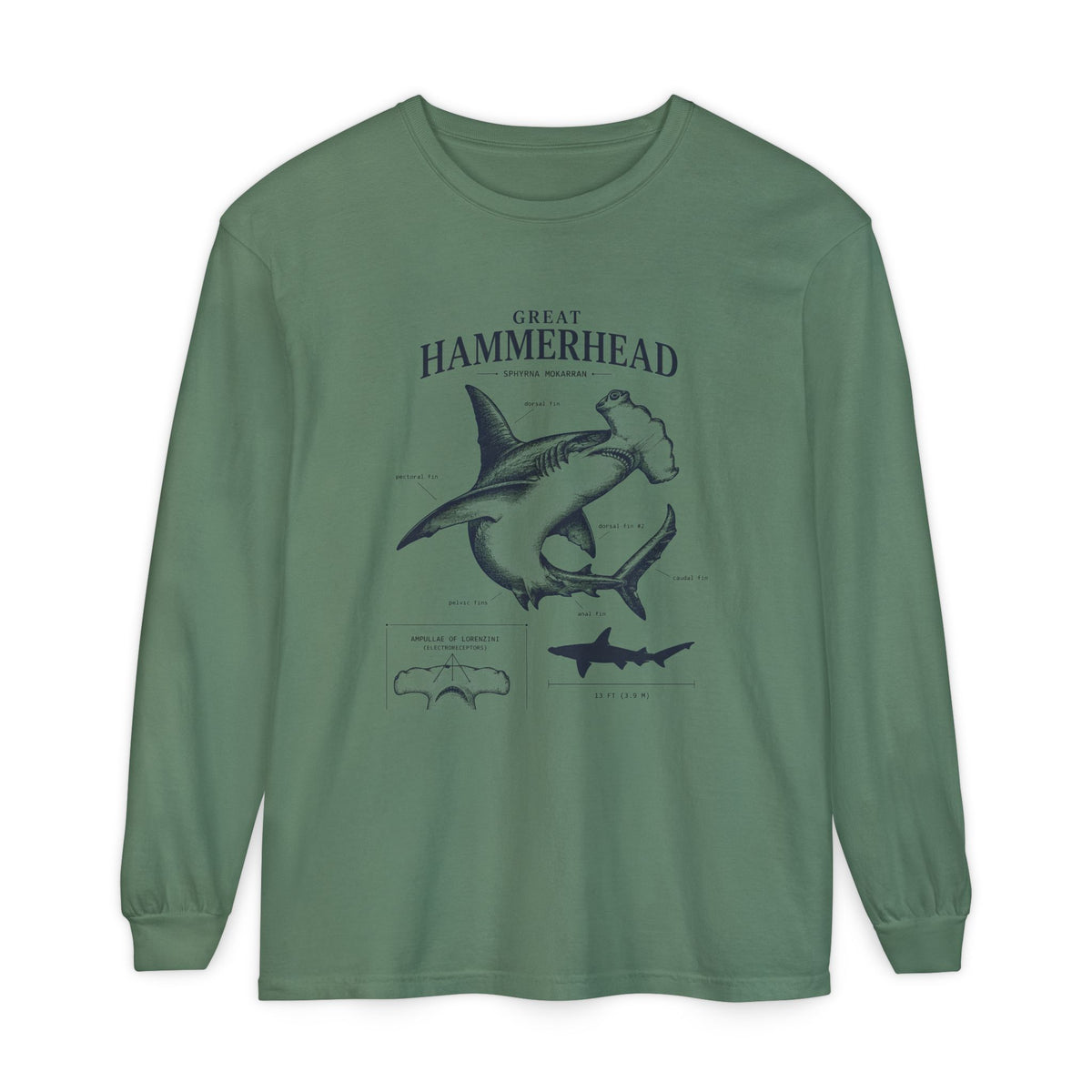 Hammerhead Shark Anatomy Long Sleeve Tee
