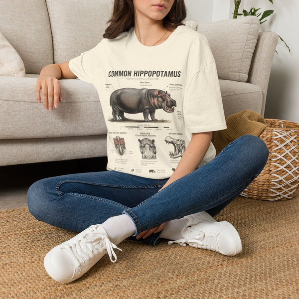 Common Hippopotamus Anatomy T-Shirt — Vintage Natural History Hippo Tee