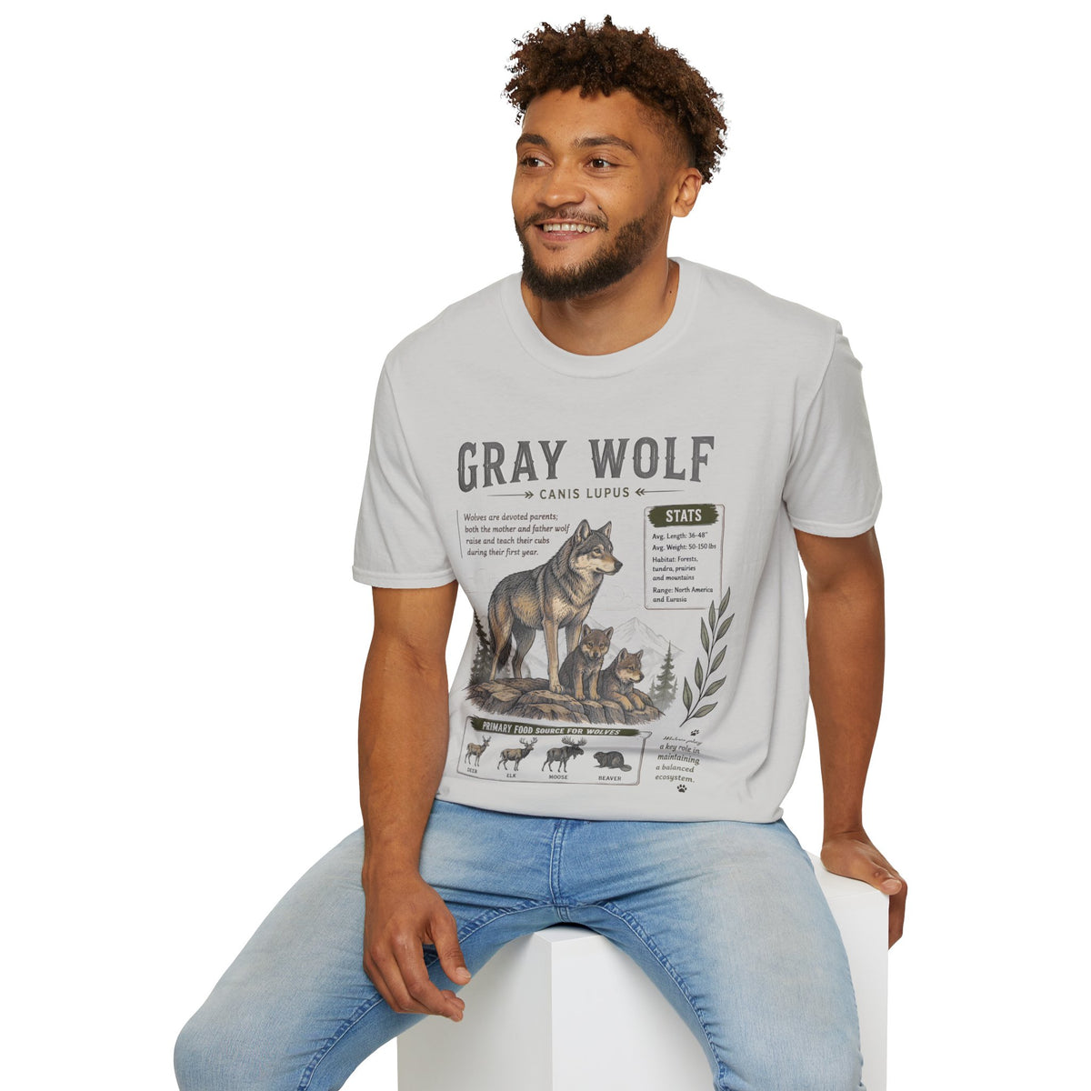Gray Wolf Anatomy T-Shirt — Canis Lupus Nature Facts Tee