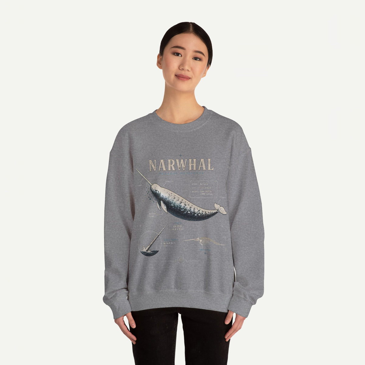 Narwhal Anatomy Crewneck Sweatshirt