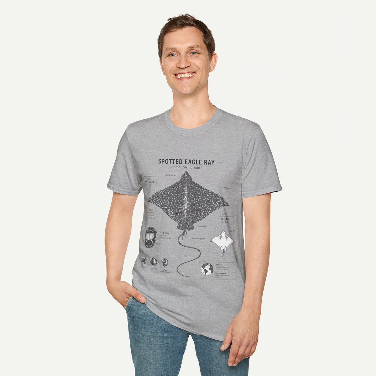 Spotted Eagle Ray Anatomy T-Shirt — Marine Life Graphic Tee