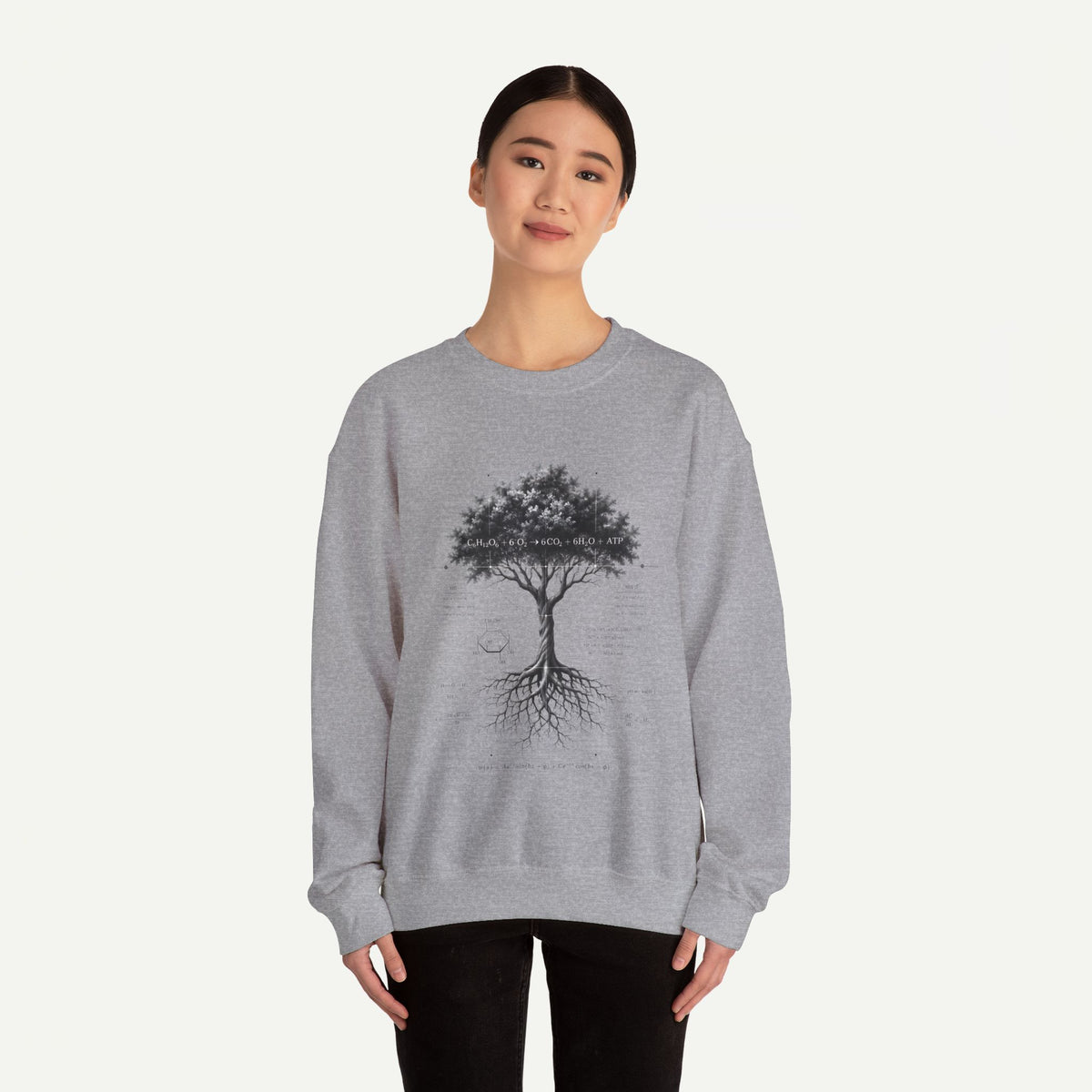 Tree of Life Crewneck Sweatshirt — Botanical Roots Illustration